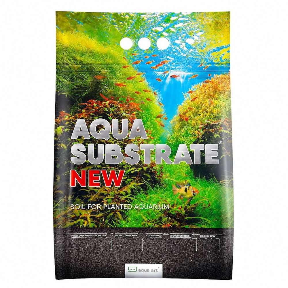 Aqua Art AquaSubstrate NEW 6L Czarne Podłoże Aktywne pod Rośliny do Akwarium.jpg